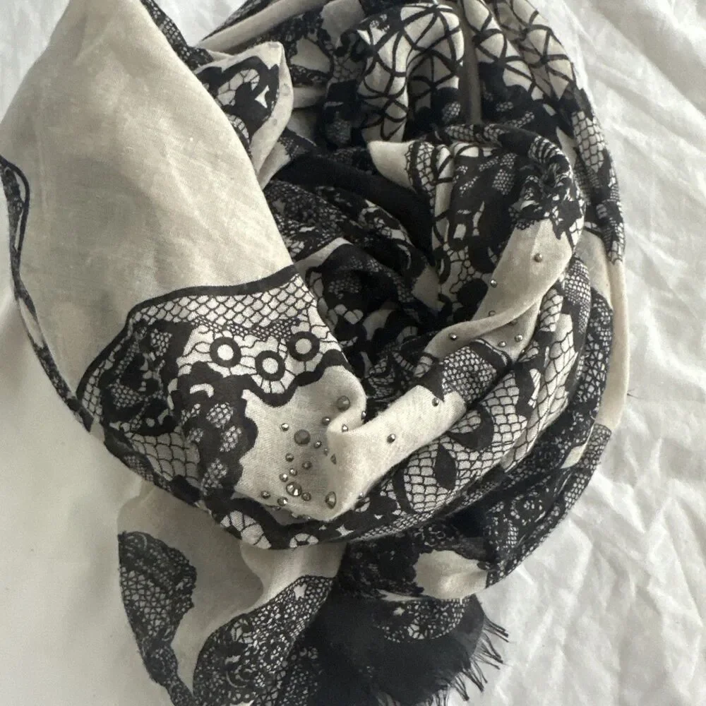 Skull Scarf Square 45" Boho Halloween - Picture 12 of 12